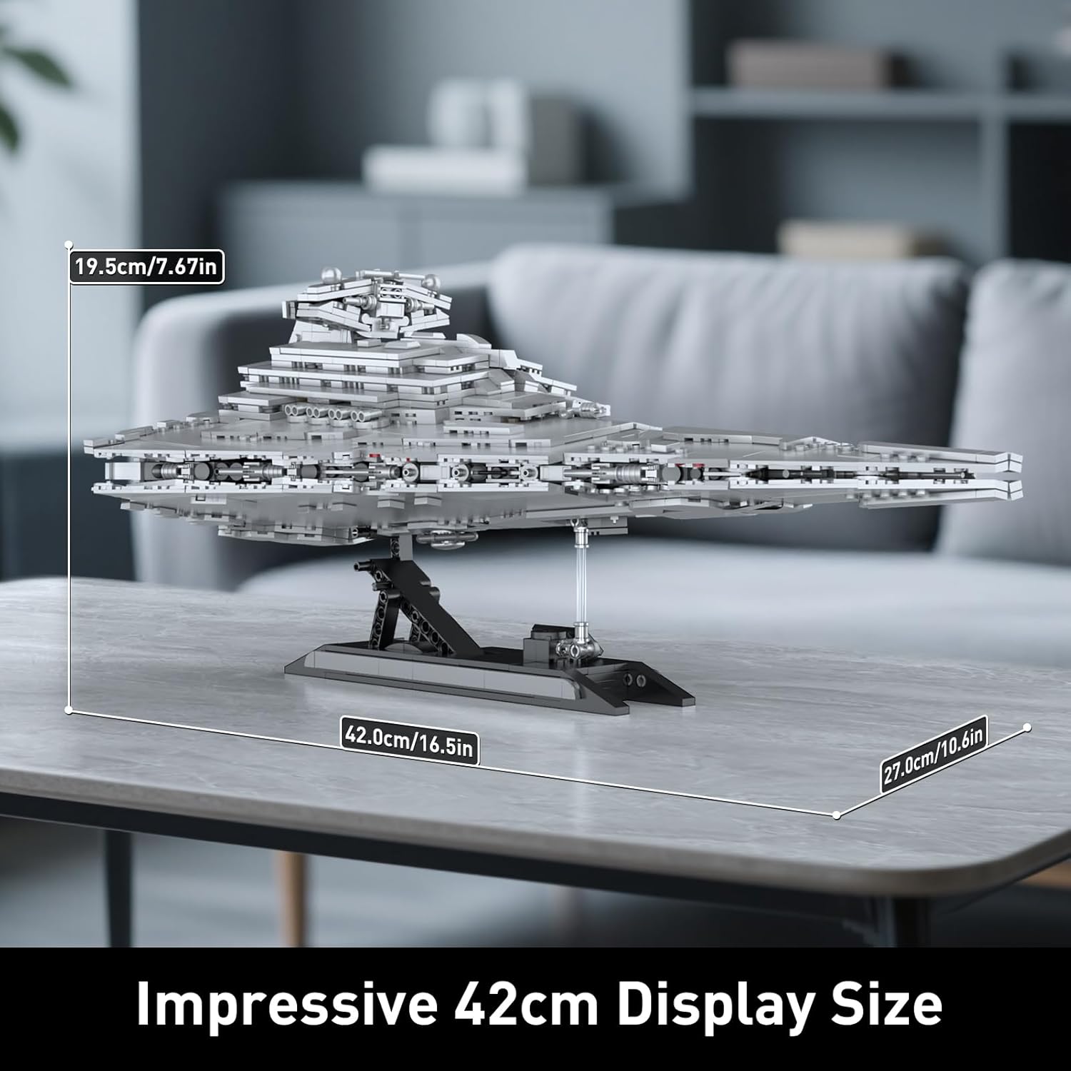 WBBW MOC Imperial-Class Destroyer Model - 1845-Piece Spaceship Set - JG073