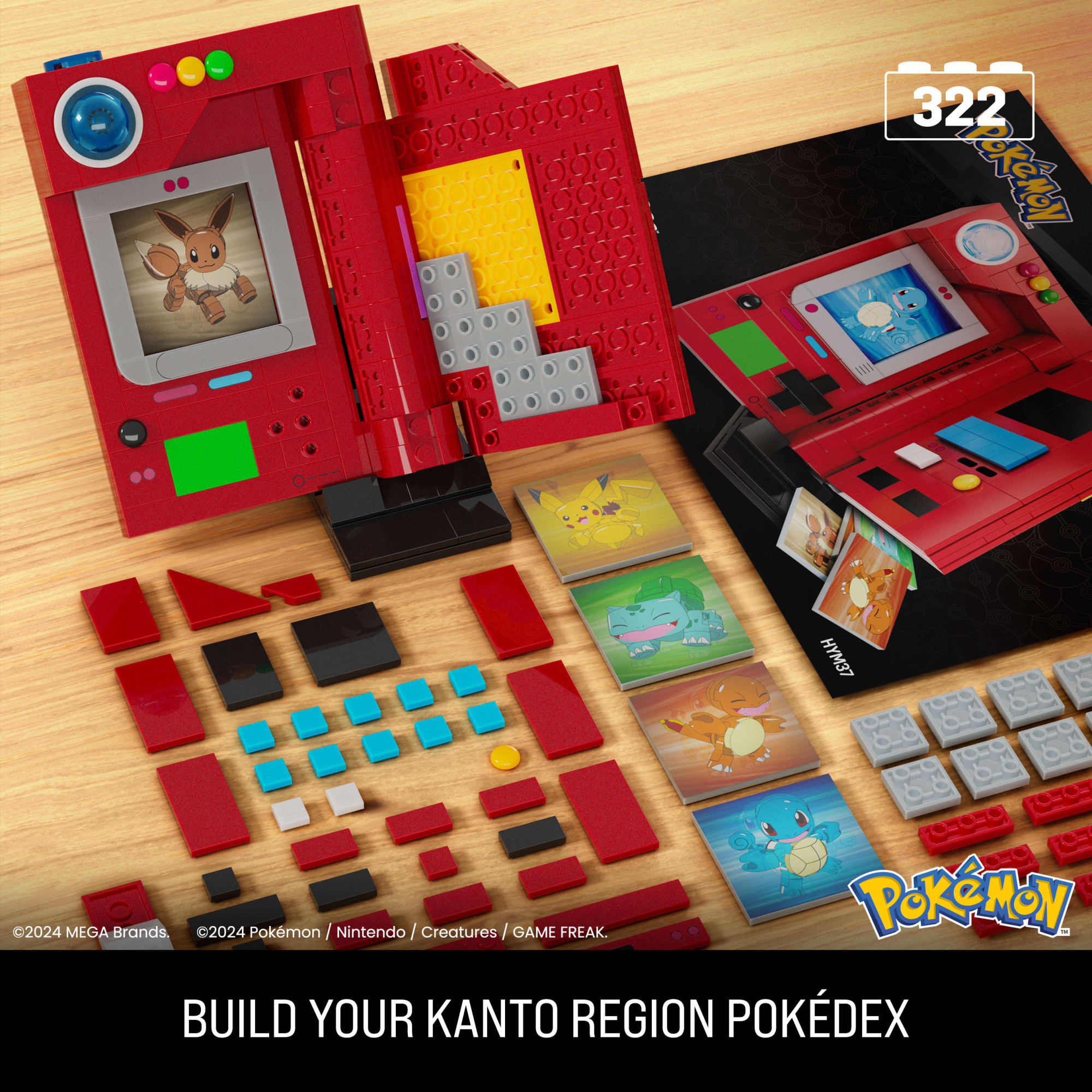 Premium MEGA Pokémon Kanto Region Pokédex Building Kit with Light