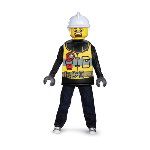 Boy's Classic LEGO Firefighter Costume-Bricking Lebanon