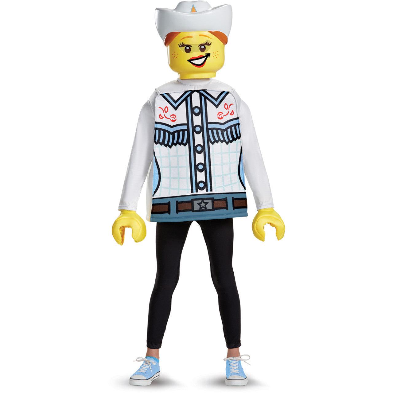 Child's Girls Classic Iconic LEGO Old West Cowgirl Minifigure Costume