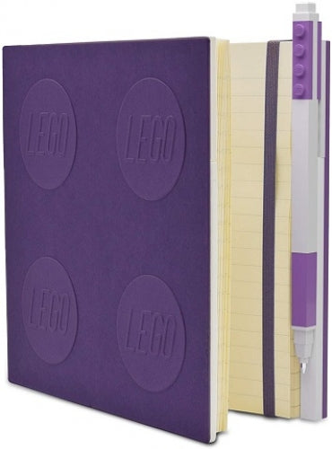 Dark Purple Notebook with Pen, LEGO Studs, Dark Purple