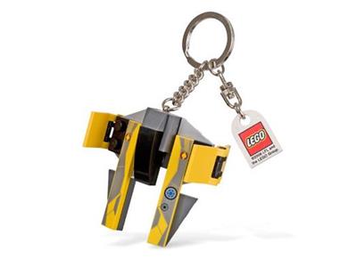 Jedi Starfighter Key Chain with Lego Tile