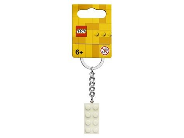 LEGO 2 x 4 Brick - White with Iridescent Coating Key Chain