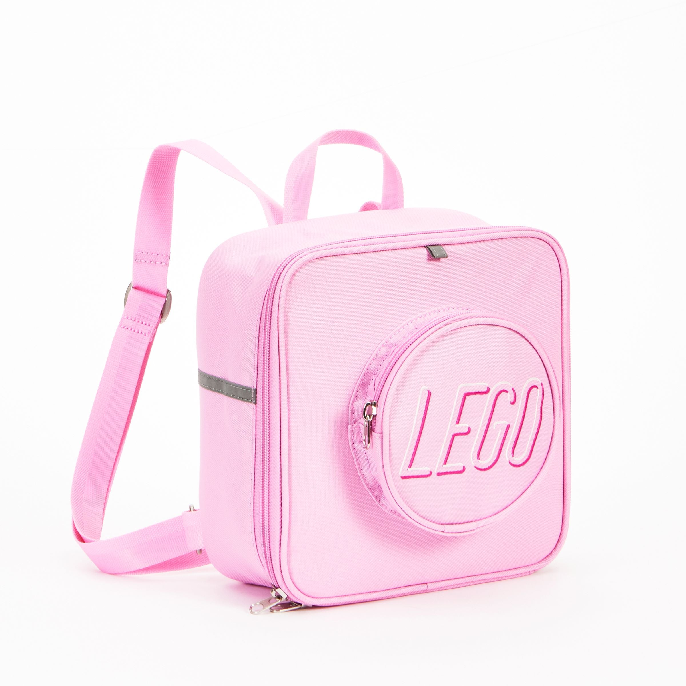 LEGO Bright Pink Backpack, Brick Shape 1 x 1 with Zippered Stud