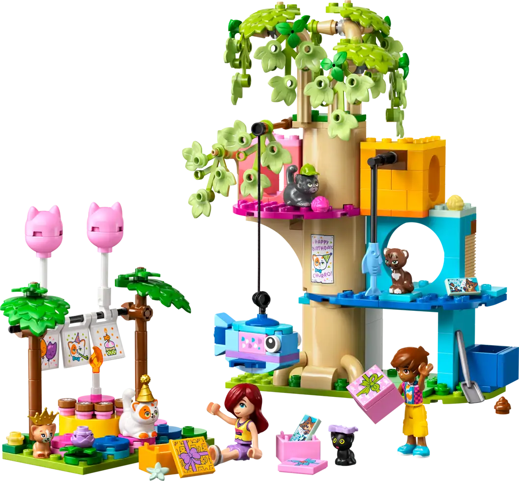 Lego Friends Cat Birthday Party & Tree House