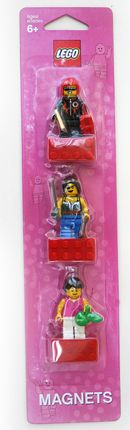LEGO Magnet Set, Minifigures Females (3) - Dyna-Mite, Pirate Female, Town Female blister pack