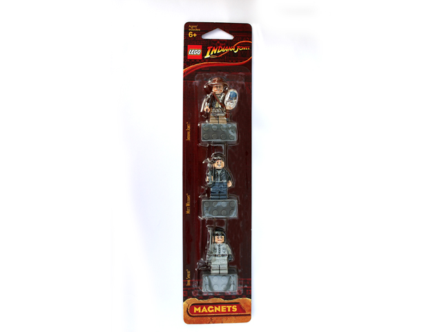 LEGO Magnet Set, Minifigures Indiana Jones (3) - Indiana Jones, Mutt Williams, Irina Spalko - with 2 x 4 Brick Bases blister pack