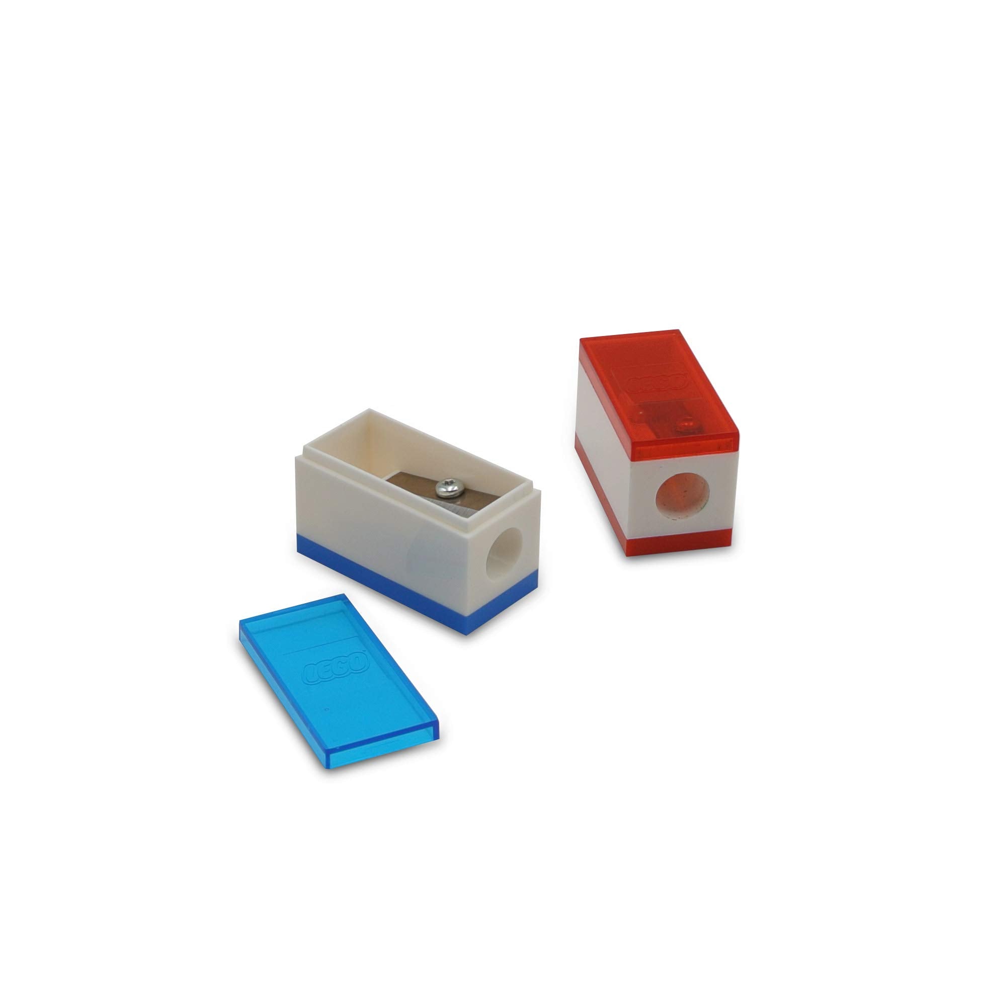 LEGO Pencil Sharpener, Set of 2, Blue and Red