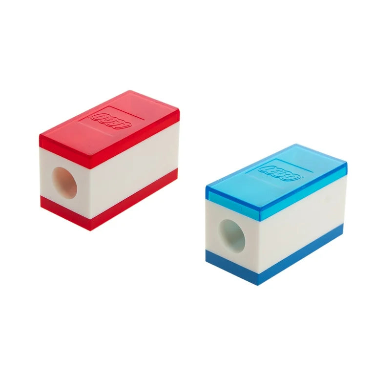 LEGO Pencil Sharpener, Set of 2, Blue and Red