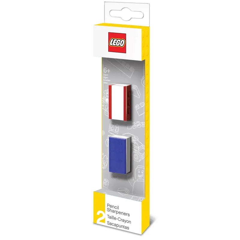 LEGO Pencil Sharpener, Set of 2, Blue and Red