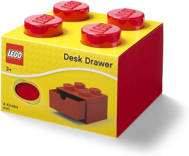 Lego Storage 2x2 Brick Desk Drawer (Red)