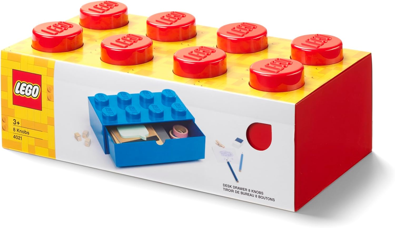 Lego Storage 2x4 Brick Desk Drawer (Red)