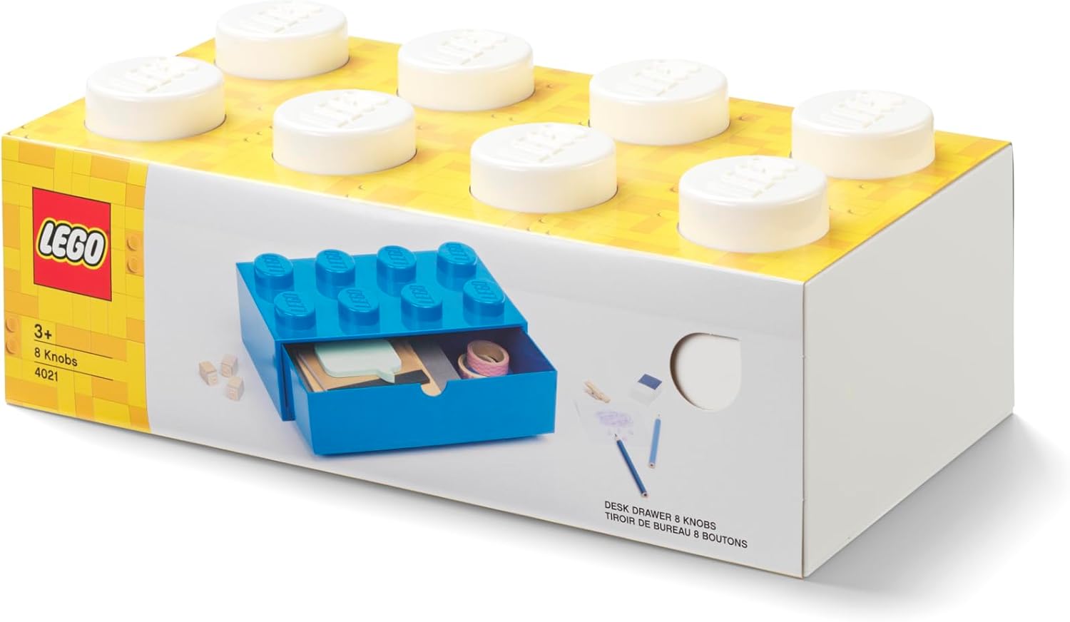 Lego Storage 2x4 Brick Desk Drawer (White)