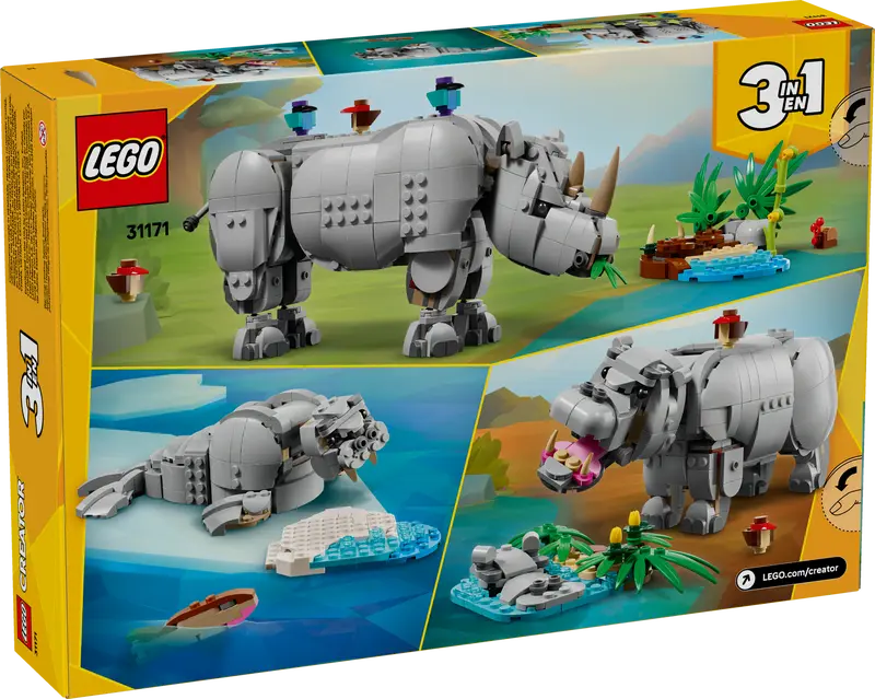 Lego Wild Animals: Majestic Rhino with Birds