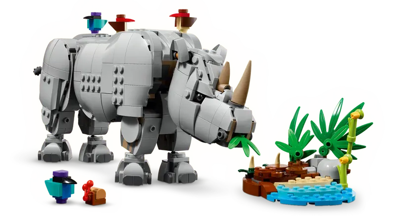 Lego Wild Animals: Majestic Rhino with Birds