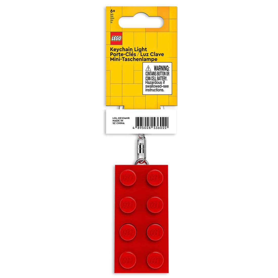 LEGO® Minifigurines™ Keychain Light 2x4 Brick-Red
