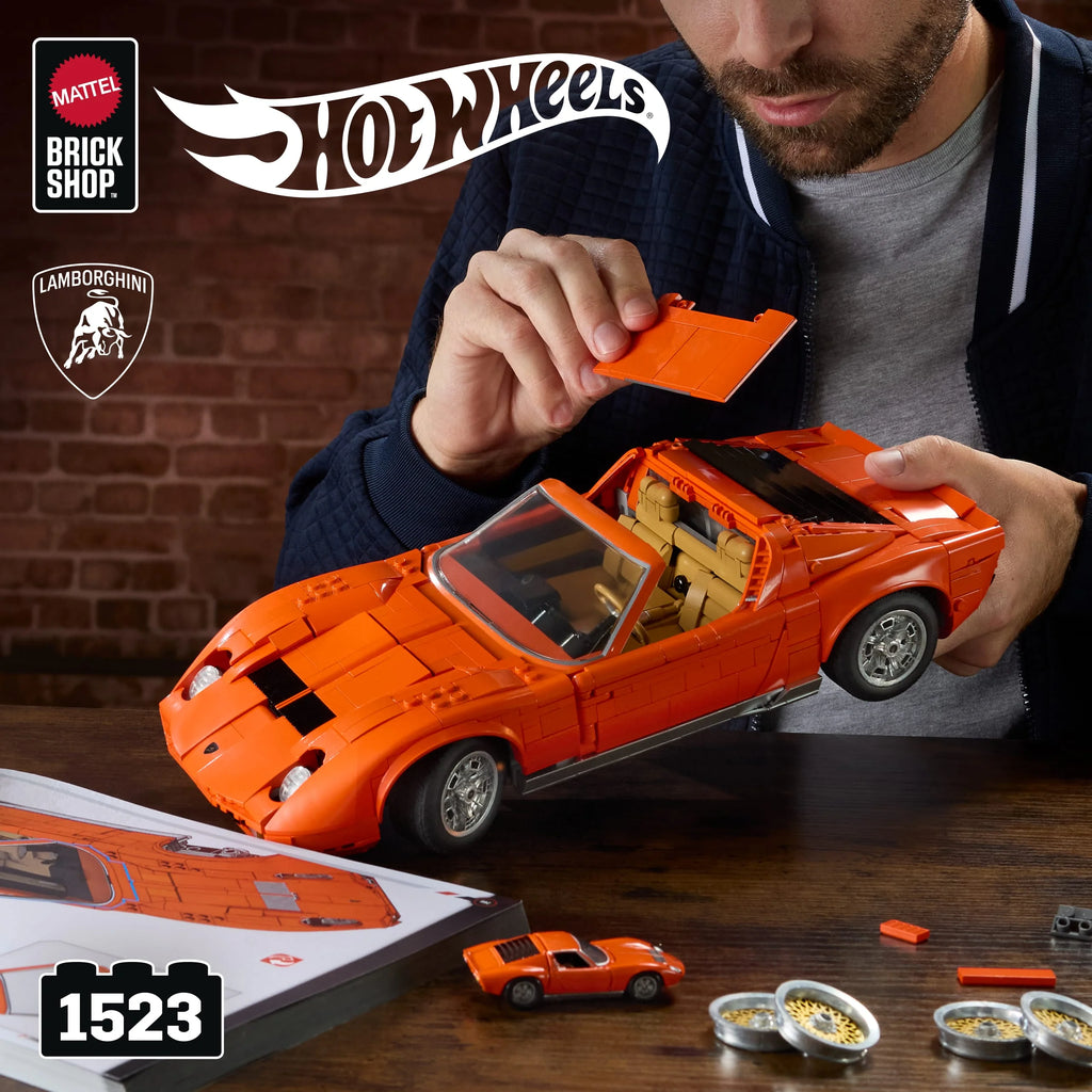 Mattel Brick Shop Hot Wheels '71 Lamborghini Miura P400 SV 1523 Pieces