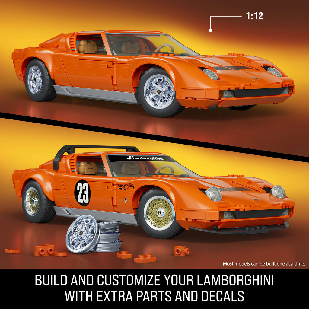 Mattel Brick Shop Hot Wheels '71 Lamborghini Miura P400 SV 1523 Pieces