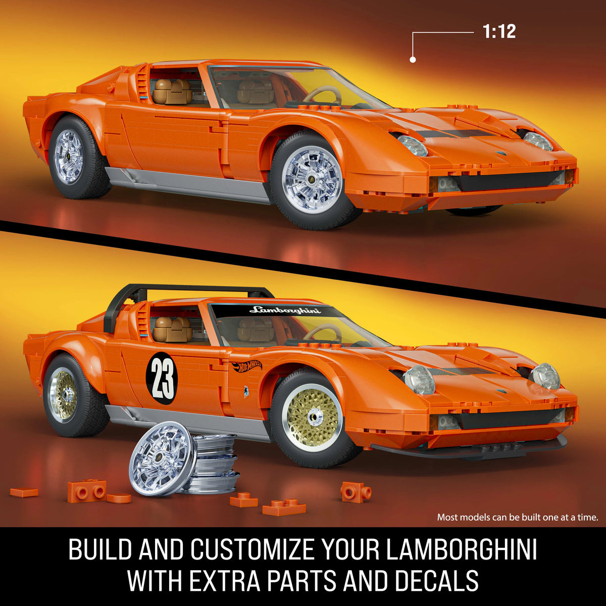 Mattel Brick Shop Hot Wheels '71 Lamborghini Miura P400 SV 1523 Pieces