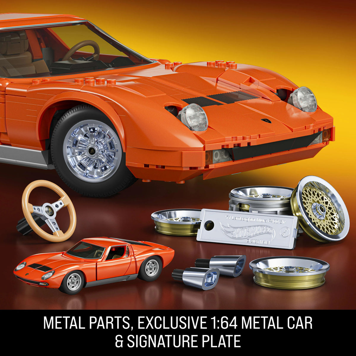 Mattel Brick Shop Hot Wheels '71 Lamborghini Miura P400 SV 1523 Pieces