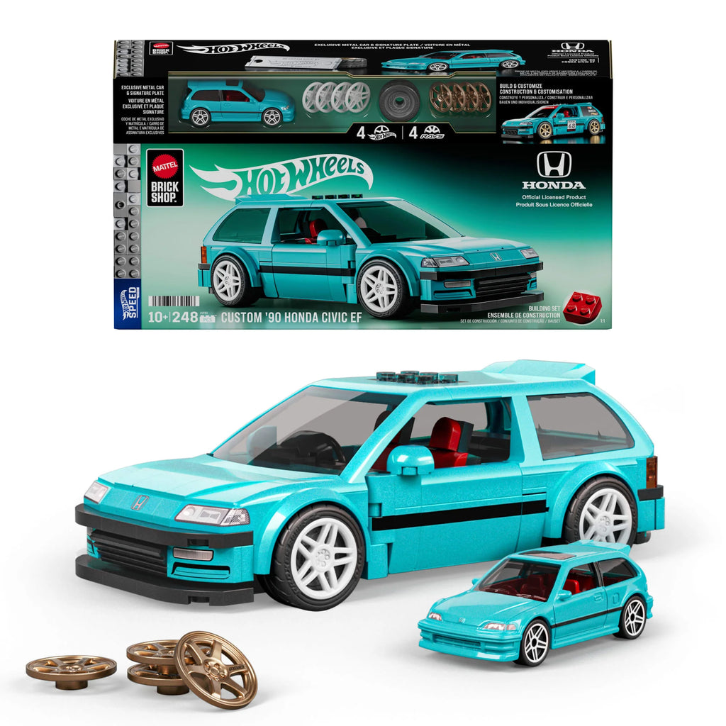 Mattel Brick Shop Hot Wheels Custom '90 Honda Civic EF 248-Piece Building Kit