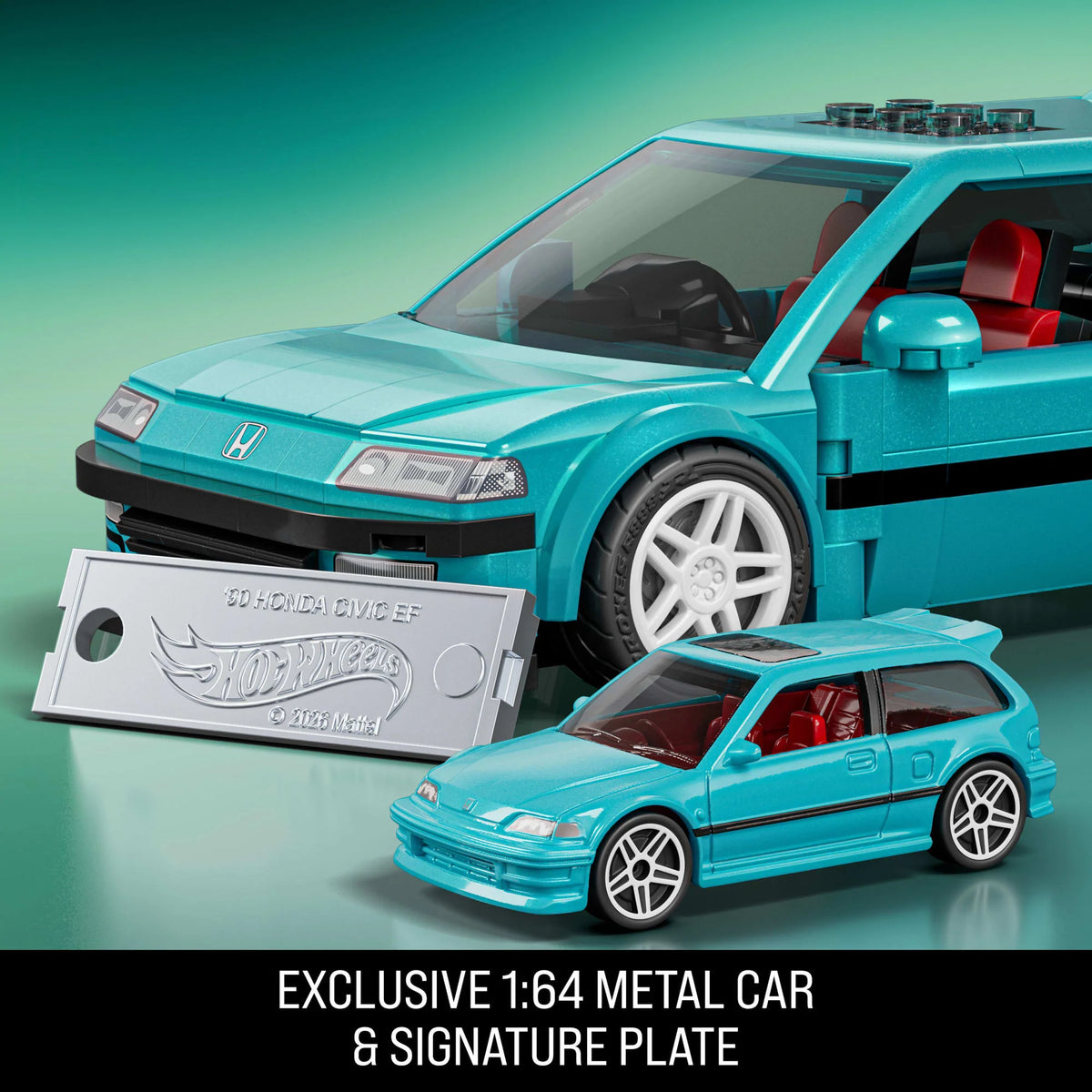 Mattel Brick Shop Hot Wheels Custom '90 Honda Civic EF 248-Piece Building Kit