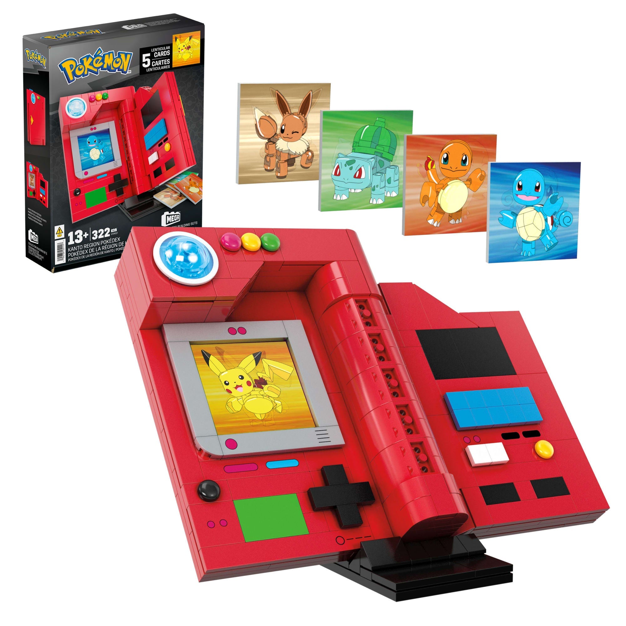 Premium MEGA Pokémon Kanto Region Pokédex Building Kit with Light