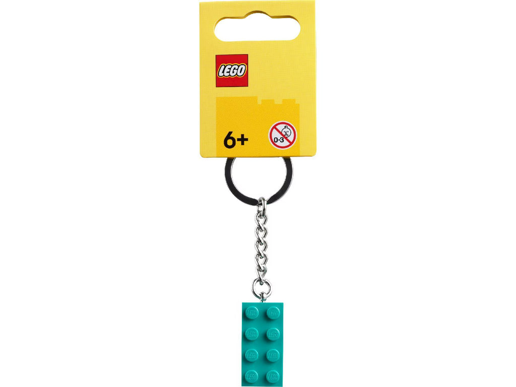 LEGO Bright Bluish Green 2x4 Stud Key Chain 854303