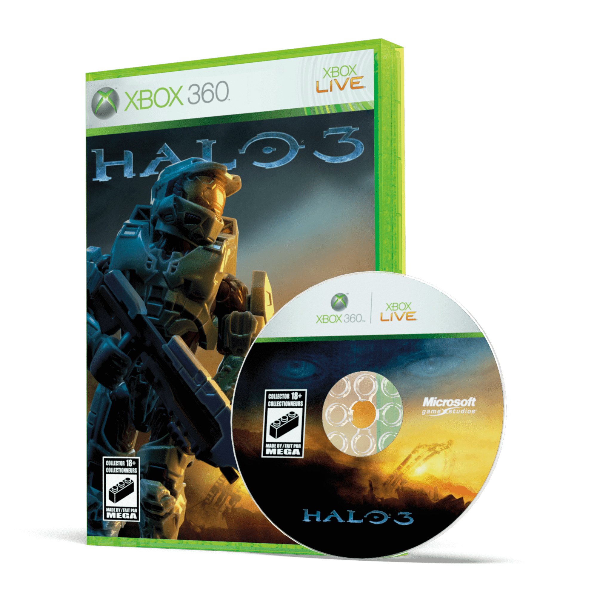 MEGA Showcase Microsoft Xbox 360 Collector Building Set with Lights