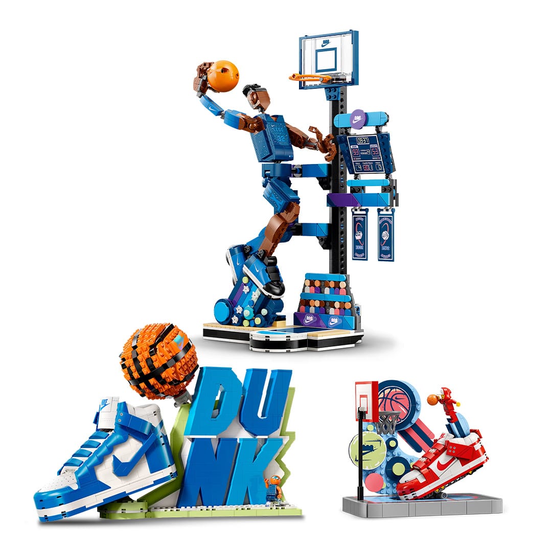 Three of the nike dunk lego sets