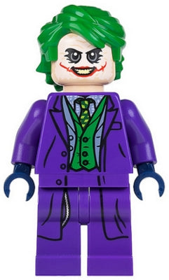 The Joker - Dark Purple Suit, Green Vest, Green Hair (Rare) Minifigure