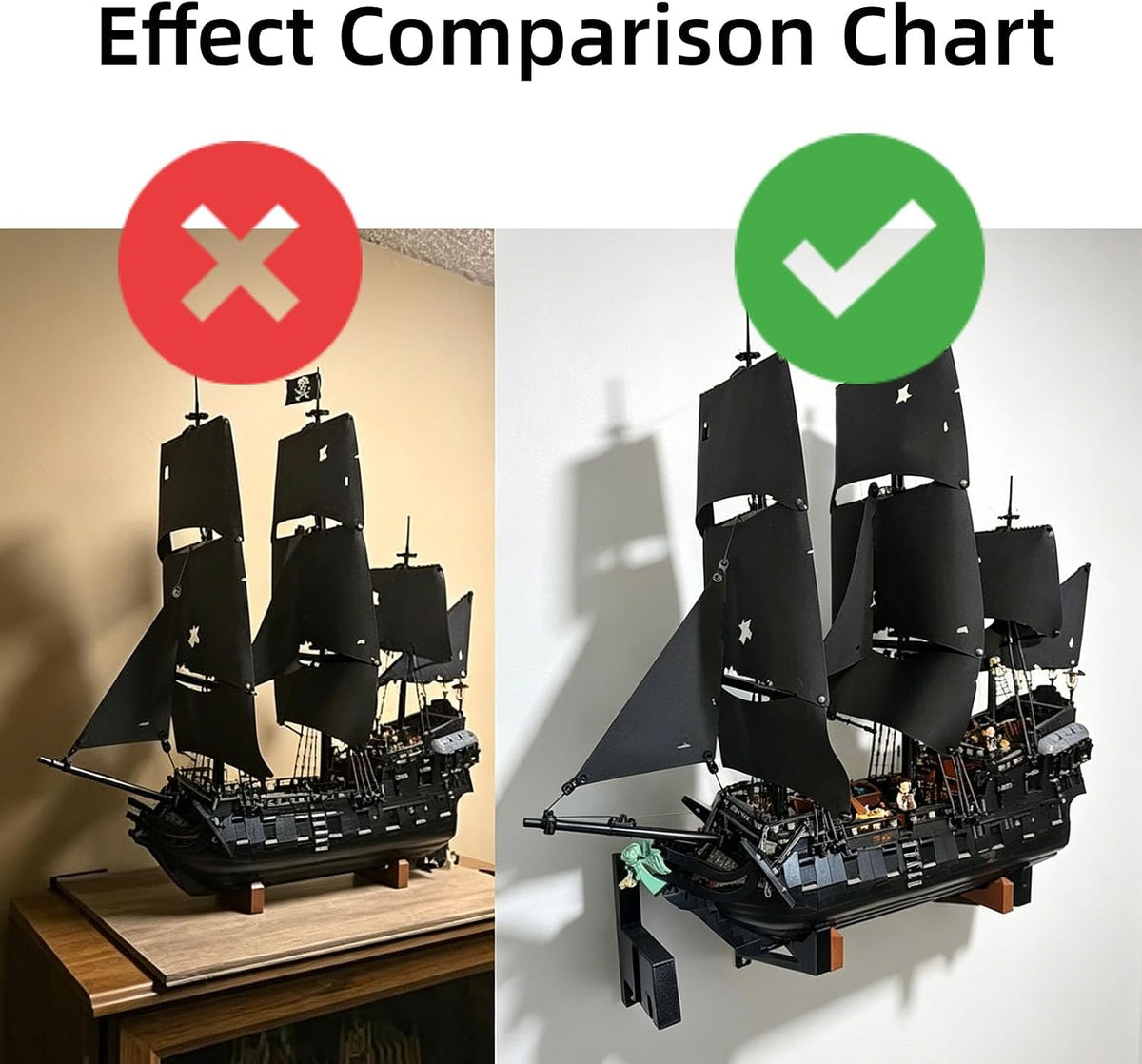 Wall Mount for LEGO Icons Captain Jack Sparrow's Pirate Ship 10365